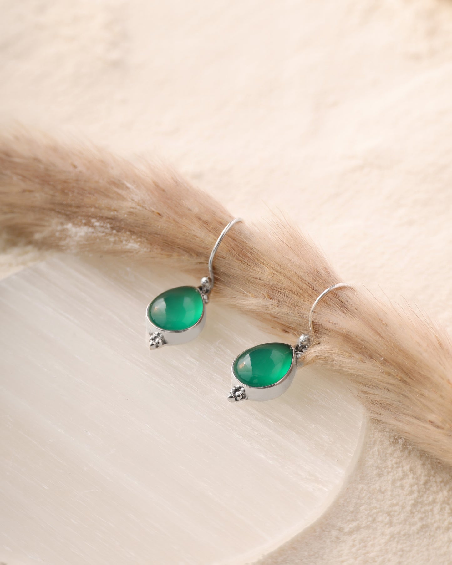 Tear-Drop Onyx Earrings