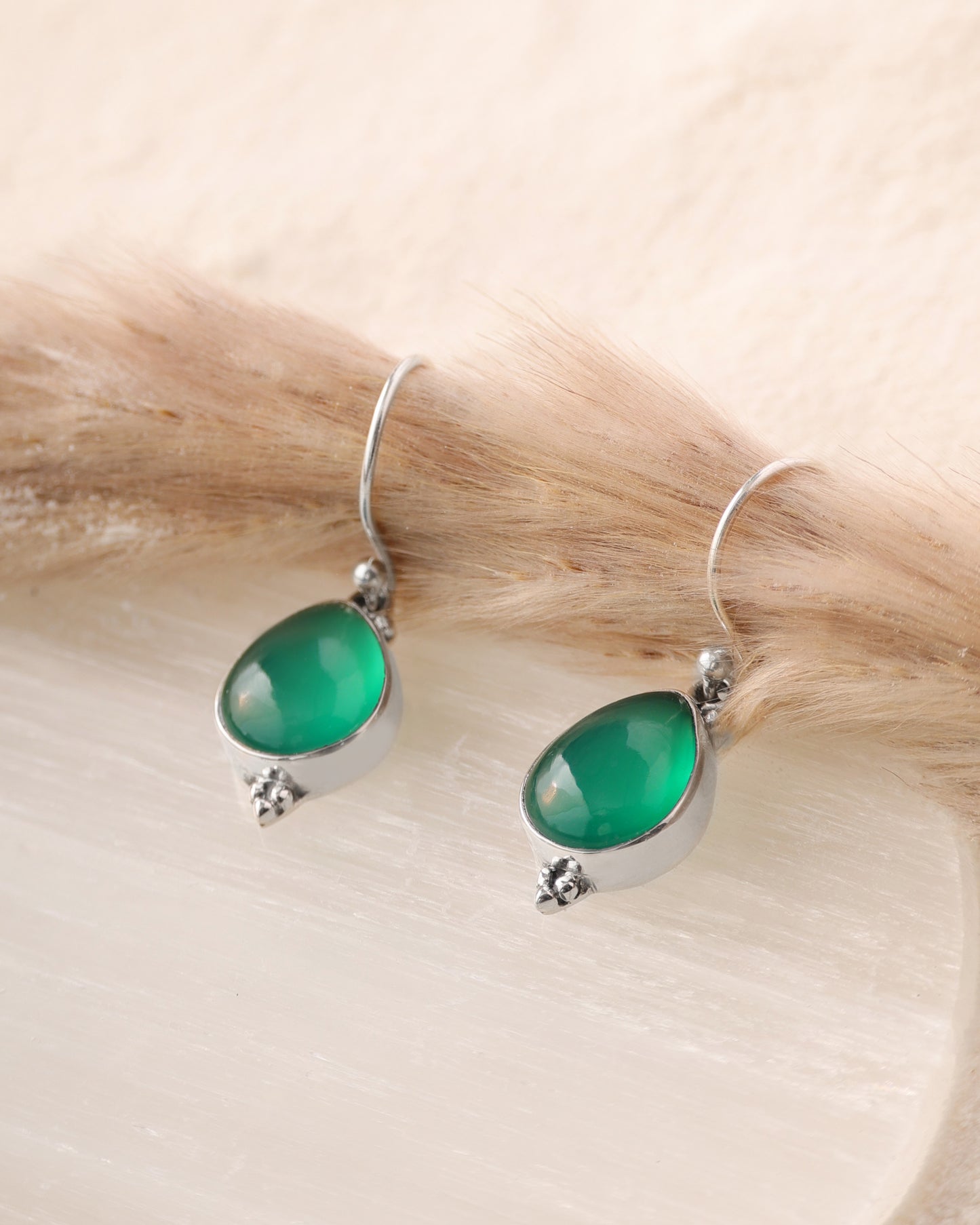 Tear-Drop Onyx Earrings