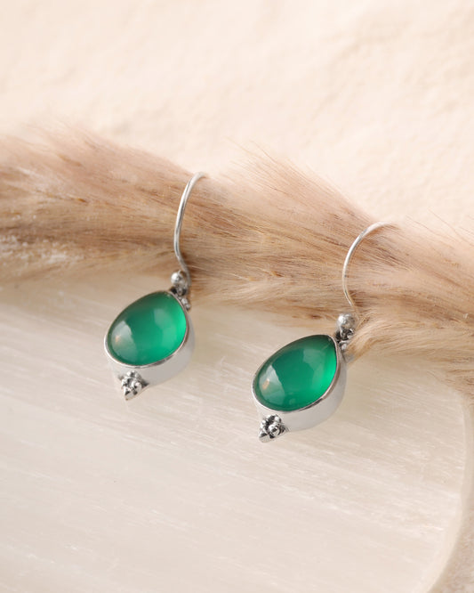 Tear-Drop Onyx Earrings